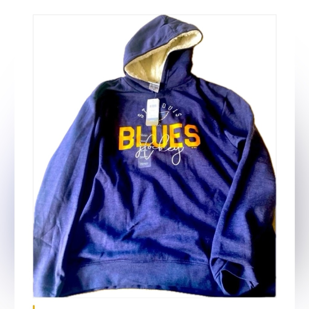 NHL St Louis Blues Hockey Reebok Hoodie FURRY LINING, Woman’s Sz XL